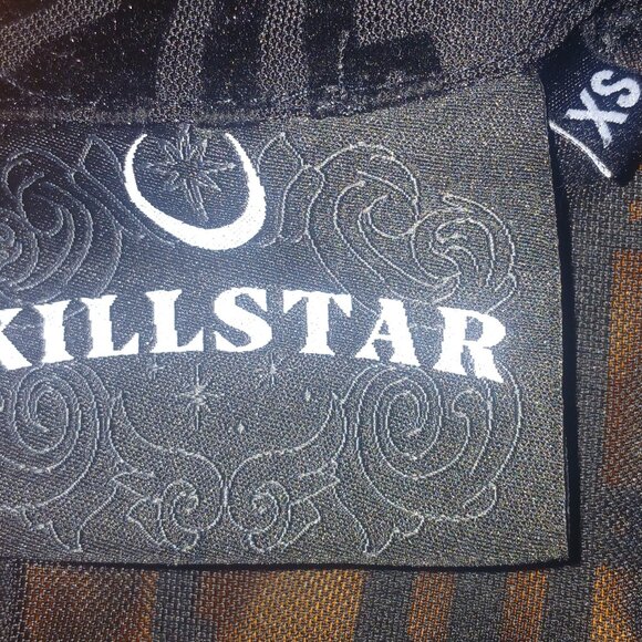 Womens long sleave ,see through,black sexy open shoulder , killstar top size XS - Picture 4 of 4